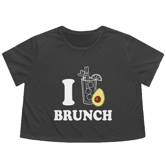 i love avocado brunch Flowy Cropped Tees