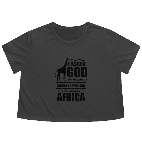 Giraffe africa god nature relaxation Flowy Cropped Tees