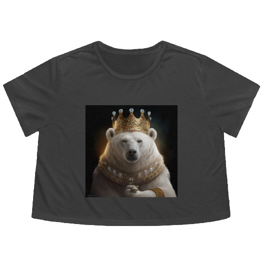 Polar Bear King Flowy Cropped Tees