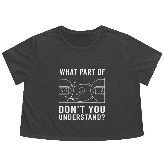 Funny Basketball Coach For Men Women Tactic Diagra Flowy Cropped Tees