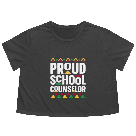 Proud School Counselor For School Counselors Flowy Cropped Tees