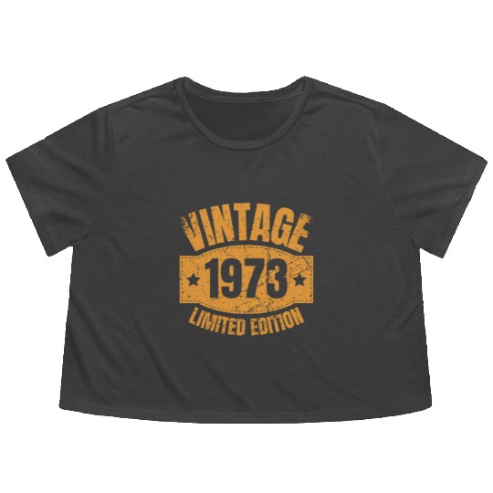 50 Years Vintage 1973 Retro 50th Birthday Flowy Cropped Tees