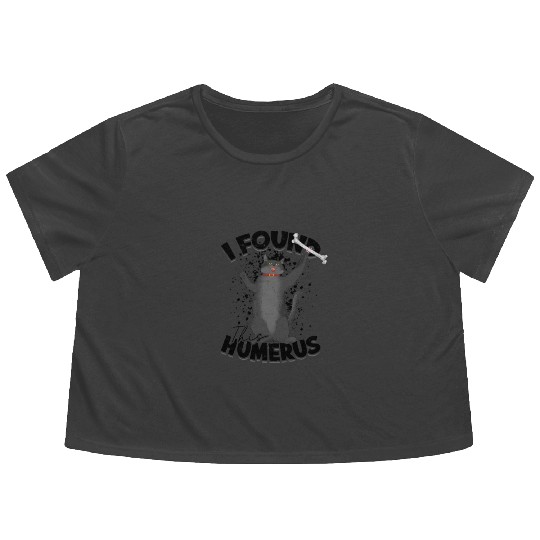 I found this humerus - cat Flowy Cropped Tees