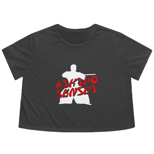 Aikido Sensei Japan Taekwondo Karate Martial Arts Flowy Cropped Tees