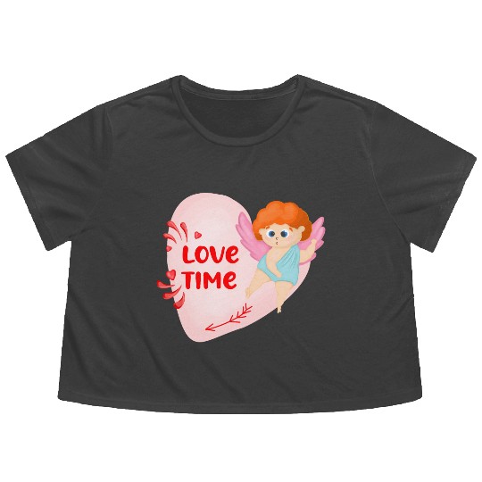 Quote for valentine's day. Lovely cupids Flowy Cropped Tees