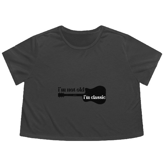 Funny Guitar Design For Men Women Guitarist Guitar Flowy Cropped Tees