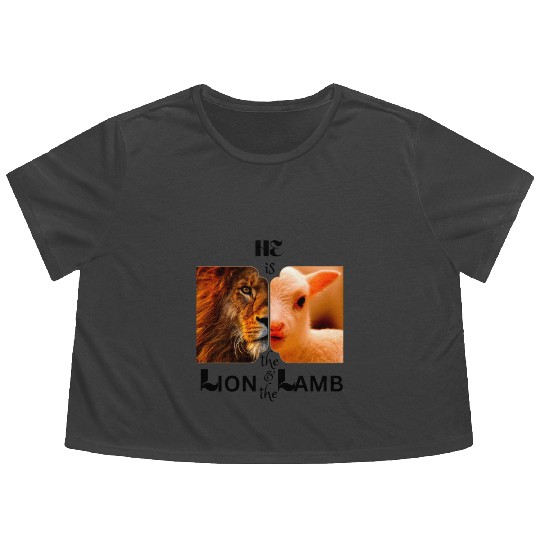 He is the Lion and the Lamb Flowy Cropped Tees
