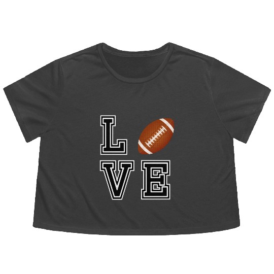 I love football Flowy Cropped Tees