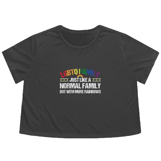 LGBTQ Family Gay Pride Rainbow Flowy Cropped Tees