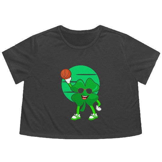 Basketball Player St. Patrick's Day Irish Pride Flowy Cropped Tees