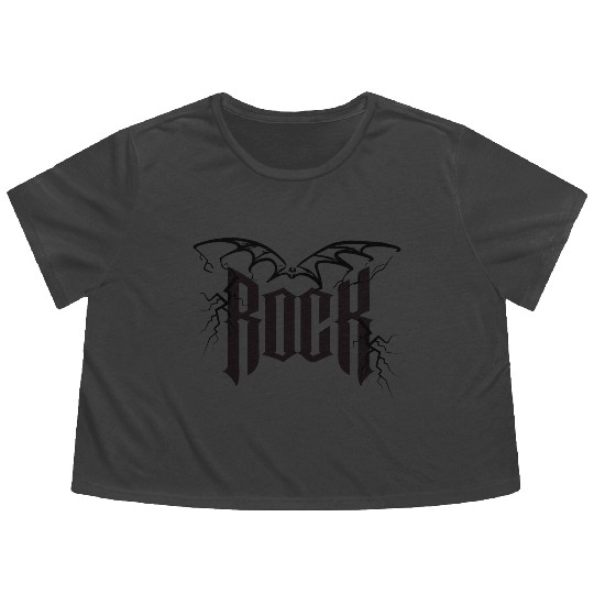 Punk Rock, Bat Best Metal Gift for friends Flowy Cropped Tees