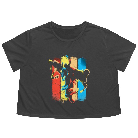 Retro Karate - Kickboxer - Fight Club Martial Arts Flowy Cropped Tees