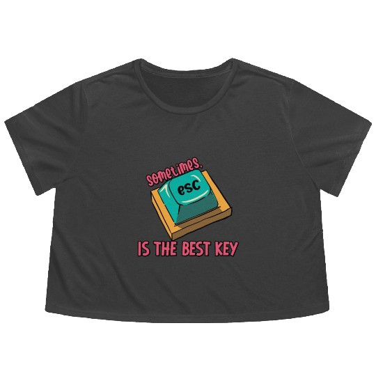 Software Engineer Computer Key Programming Flowy Cropped Tees