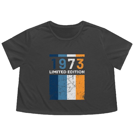 50 Years Vintage 1973 Retro 50th Birthday Flowy Cropped Tees