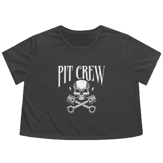 Drag Racing Race Car Pit Crew Flowy Cropped Tees