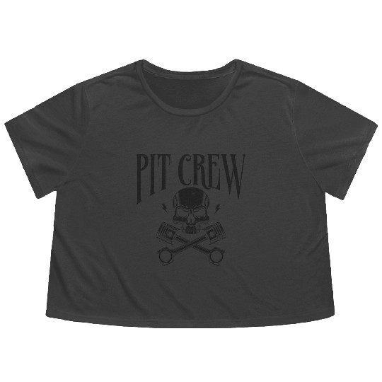 Drag Racing Race Car Pit Crew Flowy Cropped Tees