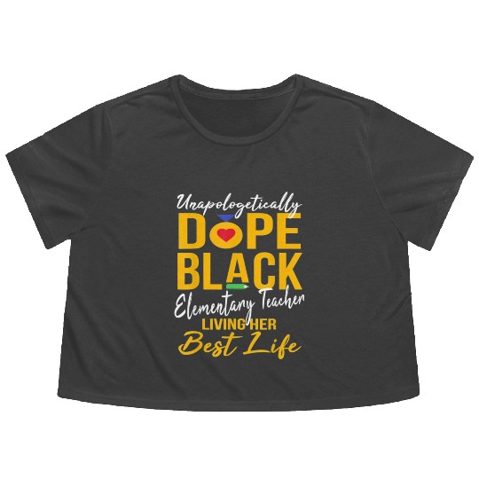 elementary teacher Afro Pride Flowy Cropped Tees