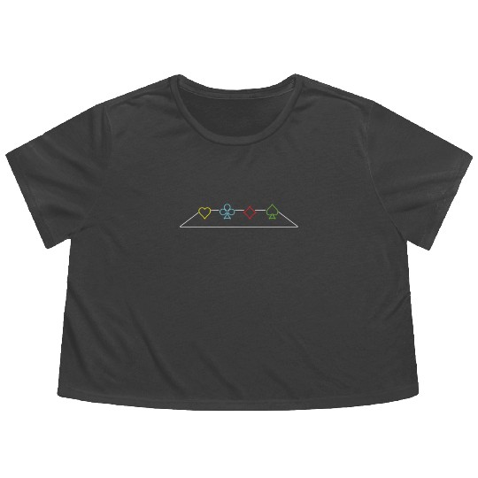 Minimalistic Gambling Poker Blackjack Cards Flowy Cropped Tees