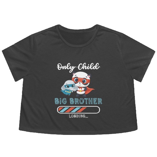 Big brother super hero panda elephant Flowy Cropped Tees