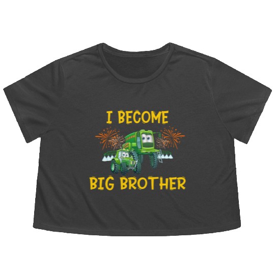 Big brother farmer tractor Flowy Cropped Tees