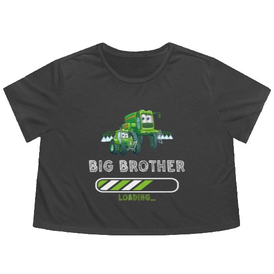 Big brother farmer tractor Flowy Cropped Tees