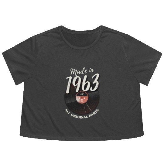 60 Years Vintage 1963 Retro 60th Birthday Flowy Cropped Tees
