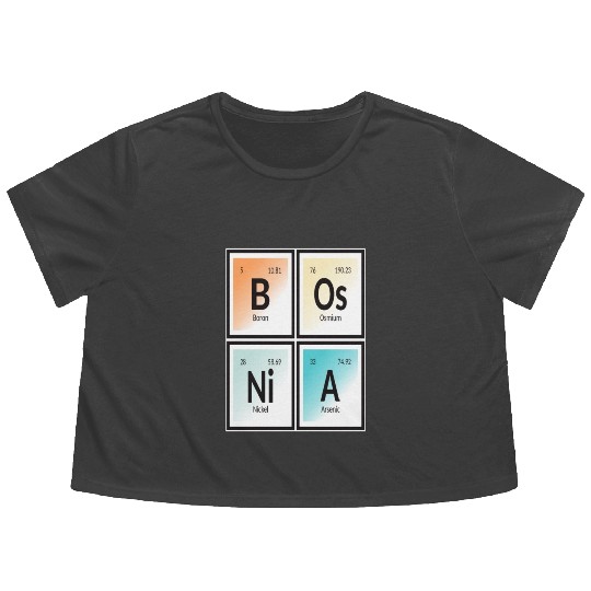 Bosnia | Periodic Table of Elements Flowy Cropped Tees