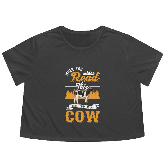 Cow Gift Farmer Cattle Breeder Cows Flowy Cropped Tees
