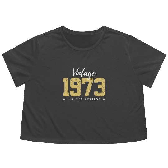 50 Years Vintage 1973 Retro 50th Birthday Flowy Cropped Tees