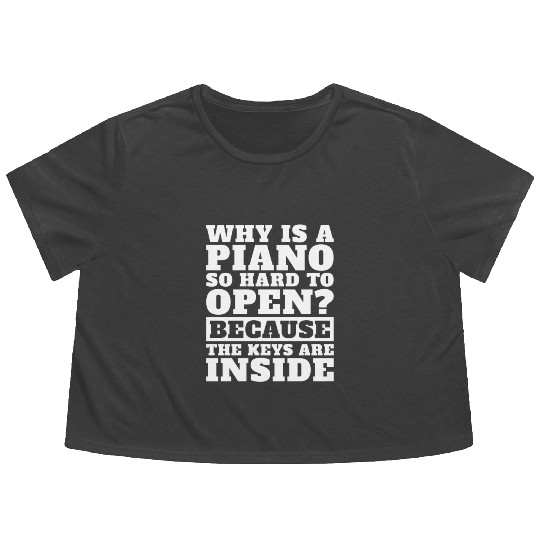Music Teacher Funny Piano Flowy Cropped Tees