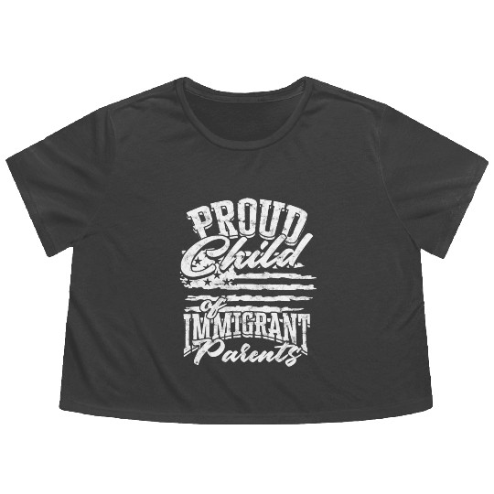 US Immigrant Indigenous USA Immigrants america Flowy Cropped Tees
