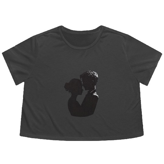 Valentine's Gift, Sweet Couple's Embrace, Warm Flowy Cropped Tees