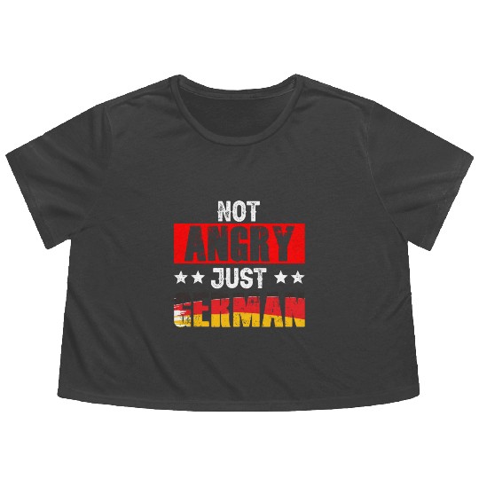 Not Angry Just German Germany Teacher Voice Flowy Cropped Tees