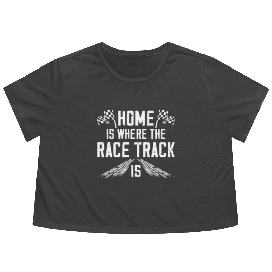 Drag Racing Race Car Vintage Home Flowy Cropped Tees