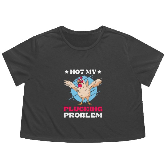 Chicken Mean Pet Plucking Angry Farm Animal Flowy Cropped Tees