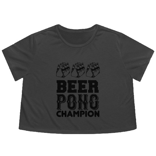 Beer pong champion Flowy Cropped Tees