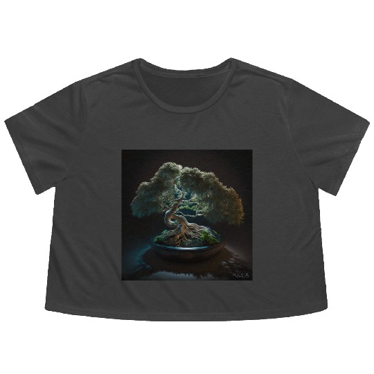 Cannabonsai - Bonsai Tree, Cannabis Plant, Flowy Cropped Tees