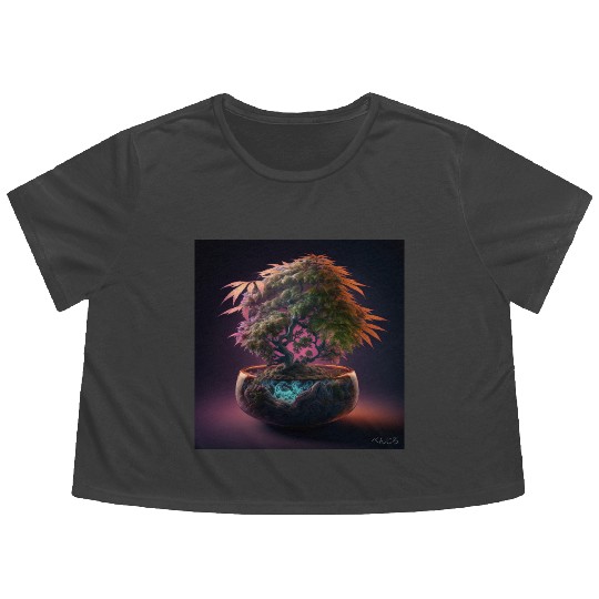 Cannabonsai - Bonsai Tree, Cannabis Plant, Dreamy Flowy Cropped Tees