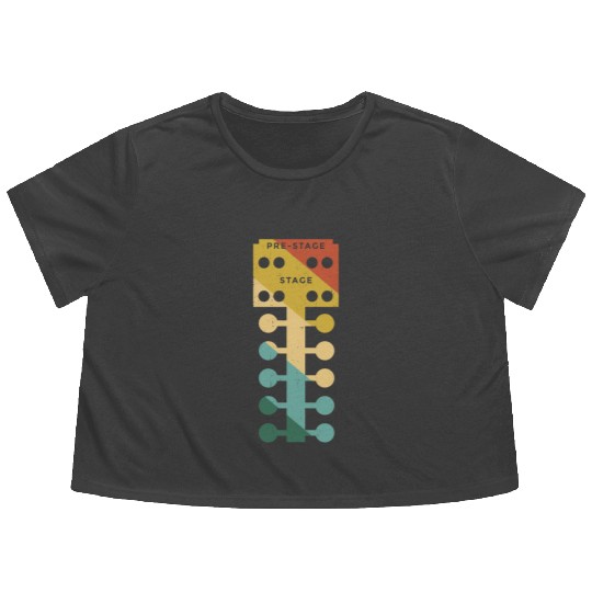 Drag Racing Race Car Retro Vintage Flowy Cropped Tees