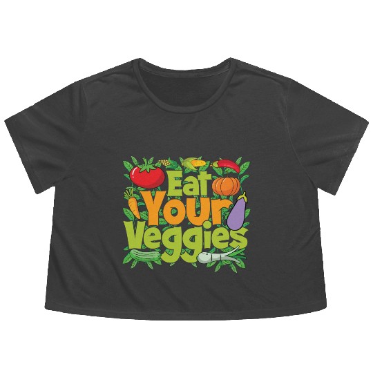 Eat Your Veggies Flowy Cropped Tees