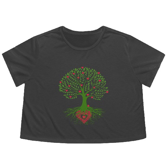 Tree - love Flowy Cropped Tees