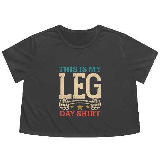 Bodybuilding - This is my leg day Flowy Cropped Tees