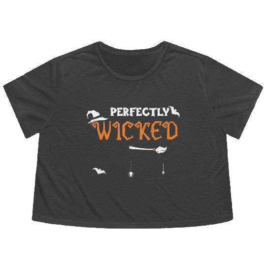 Perfectly Wicked - Halloween Flowy Cropped Tees
