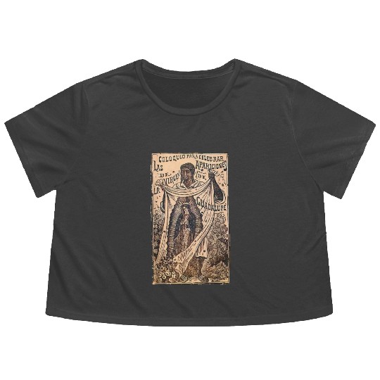 St Juan Diego Our Lady of Guadalupe Vintage Mary C Flowy Cropped Tees
