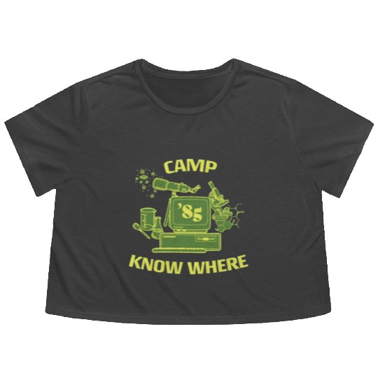 Camp Know Where, Science,1985 Flowy Cropped Tees