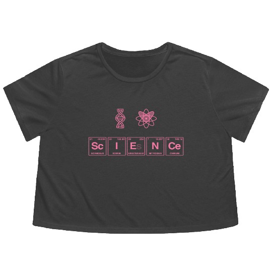 I LOVE SCIENCE - Periodic Table of Elements Flowy Cropped Tees