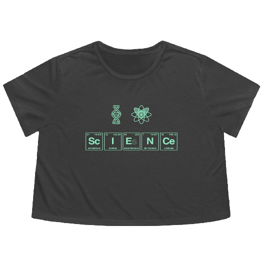 I LOVE SCIENCE - Periodic Table of Elements Flowy Cropped Tees