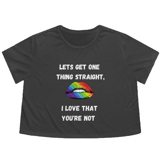lesbian lgbtq pride valentine day 202 valentines Flowy Cropped Tees