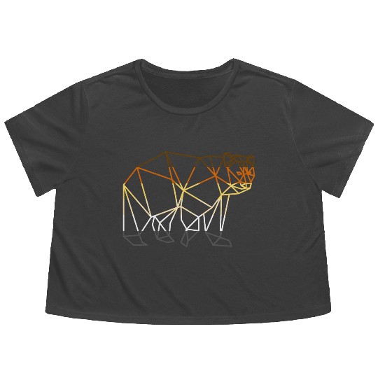 LGBT Bear Flowy Cropped Tees, LGBT bear Geometric Bear Pride,