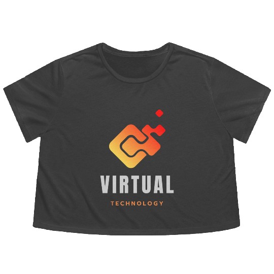 Virtual Visions: A Technology Logo Design Flowy Cropped Tees
